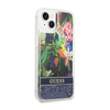 Guess Liquid Glitter Flower – Etui iPhone 14 (niebieski) (GUHCP14SLFLSB)