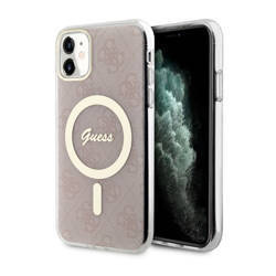 Guess 4G MagSafe - Etui iPhone 11 (Różowy) (GUHMN61H4STP)