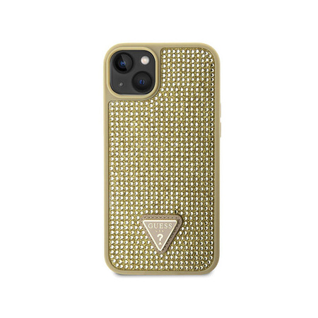 Guess Rhinestone Triangle - Etui iPhone 14 Plus (złoty) (GUHCP14MHDGTPD)