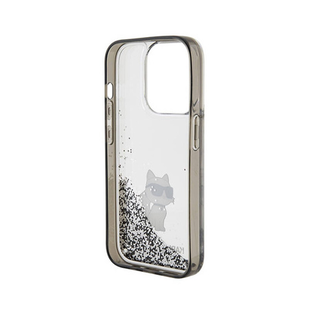 Karl Lagerfeld Liquid Glitter Choupette - Etui iPhone 15 Pro (przezroczysty) (KLHCP15LLKCNSK)