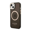 Guess Gold Outline Translucent MagSafe - Etui iPhone 14 Plus (czarny) (GUHMP14MHTCMK)