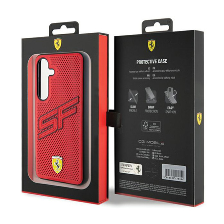 Ferrari Big SF Perforated - Etui Samsung Galaxy S24+ (czerwony) (FEHCS24MPINR)