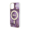 Guess Golden Marble MagSafe - Etui iPhone 14 (Purpurowy) (GUHMP14SHTMRSU)