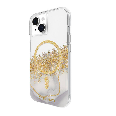 Case-Mate Karat MagSafe - Etui iPhone 15 / iPhone 14 / iPhone 13 zdobione złotem (Marble) (CM051386)