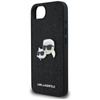 Karl Lagerfeld Fixed Glitter Karl & Choupette Heads Metal Pin - Etui do iPhone 16e (czarny) (KLHCPSE4PFGKCPK)