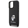 Karl Lagerfeld Saffiano Karl & Choupette Metal Pin CBDY Strap - Etui iPhone 16 (czarny) (KLHCP16SSAKCPBK)