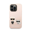 Karl Lagerfeld Liquid Silicone Karl & Choupette MagSafe - Etui iPhone 14 Pro (różowy) (KLHMP14LSSKCI)