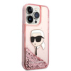 Karl Lagerfeld Liquid Glitter NFT Karl's Head - Etui iPhone 14 Pro Max (różowy) (KLHCP14XLNKHCP)
