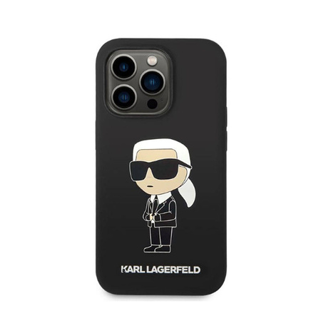 Karl Lagerfeld Silicone NFT Ikonik - Etui iPhone 14 Pro Max (czarny) (KLHCP14XSNIKBCK)