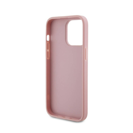 Guess Glitter Script Big 4G - Etui iPhone 15 Pro (różowy) (GUHCP15LHG4SGP)