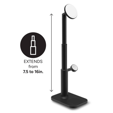 Mophie Extendable Stand MagSafe 3w1 - stojąca ładowarka bezprzewodowa z MagSafe - czarna (401311461)