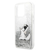 Karl Lagerfeld Liquid Glitter Choupette Fun - Etui iPhone 13 Pro Max (srebrny) (KLHCP13XGCFS)