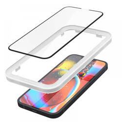 Spigen Alm Glass FC - Szkło hartowane do iPhone 16e / iPhone 14 / iPhone 13 / iPhone 13 Pro (Czarna ramka) (AGL03725)