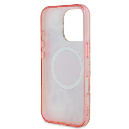 Guess IML Flower & Tonal Circle MagSafe - Etui iPhone 16 Pro Max (różowy) (GUHMP16XHFWBDCEP)