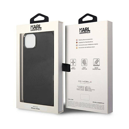 Karl Lagerfeld Leather Perforated Logo Case - Etui iPhone 14 Plus (czarny) (KLHCP14MFWHK)