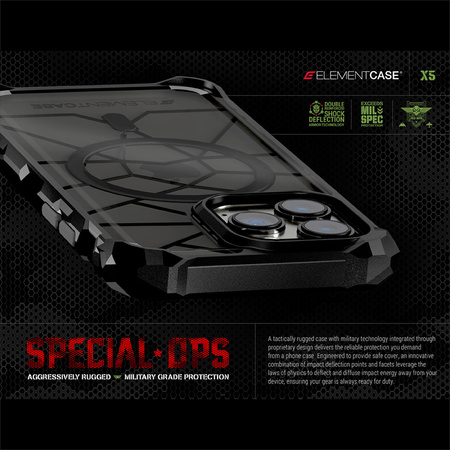 Element Case Special Ops X5 - Pancerne etui iPhone 14 Plus (Mil-Spec Drop Protection) (Smoke/Black) (EMT-322-262FS-01)