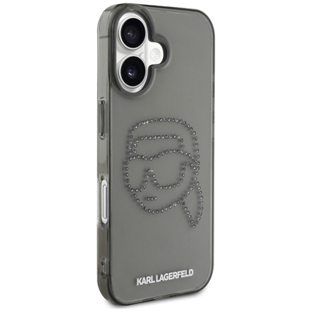 Karl Lagerfeld IML Rhinestones Karl Head - Etui do iPhone 16 (czarny) (KLHCP16SHKHDCELK)