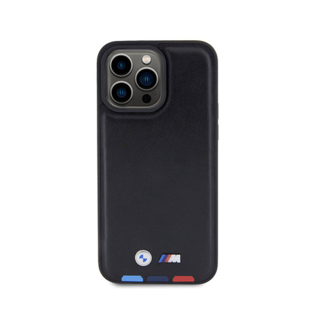 BMW Leather Hot Stamp Tricolor - Etui iPhone 15 Pro Max (czarny) (BMHCP15X22PTDK)