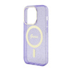 Guess Glitter Gold MagSafe - Etui iPhone 14 Pro (Purpurowy) (GUHMP14LHCMCGU)