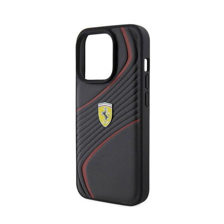 Ferrari Twist Metal Logo - Etui iPhone 15 Pro (czarny) (FEHCP15LPTWK)