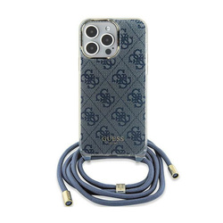 Guess Crossbody Cord 4G Print - Etui iPhone 15 (niebieski) (GUHCP15SHC4SEB)