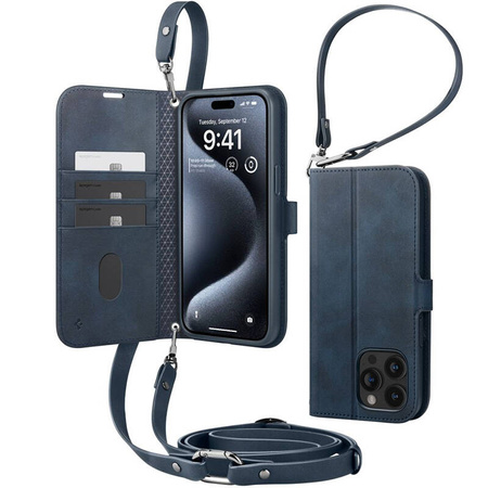 Spigen Wallet S Pro - Etui do iPhone 15 Pro (Navy) (ACS06741)