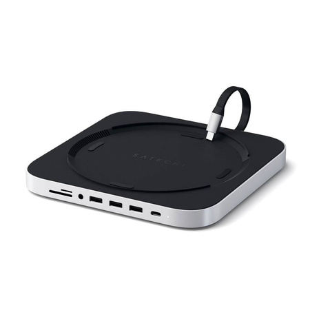 Satechi Podstawka-Hub do Mac Mini - 3 x USB 3.0, USB-C, audio jack, micro/SD - Srebrny (ST-ABHFS)