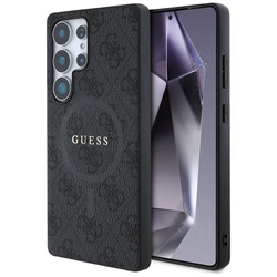 Guess Leather 4G Colored Ring Classic Logo MagSafe - Etui do Samsung Galaxy S25 Ultra (czarny) (GUHMS25LG4GFRK)