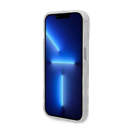 Guess Metal Outline MagSafe - Etui iPhone 14 Pro Max (przezroczysty / srebrny) (GUHMP14XHTRMS)