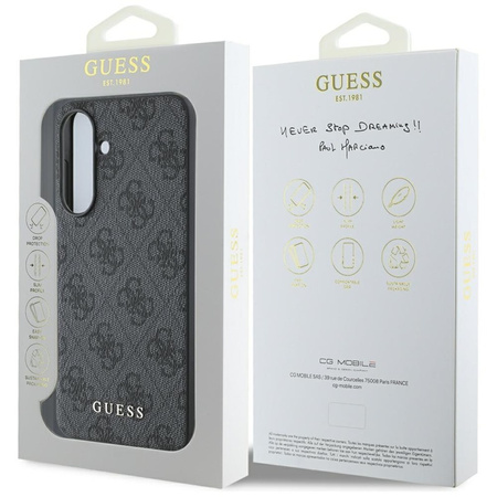 Guess 4G Metal Gold Logo - Etui do Samsung Galaxy A36 5G (czarny) (GUHCSA36G4GFGR)