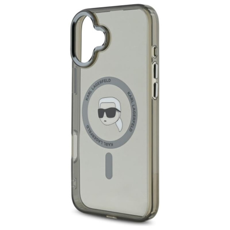 Karl Lagerfeld IML Metal Karl Head MagSafe - Etui iPhone 16 Plus (czarny) (KLHMP16MHLSKIK)