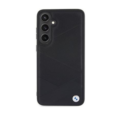 BMW Signature Leather Crossing Lines Pattern - Etui Samsung Galaxy S24+ (czarny) (BMHCS24M23RCGPK)