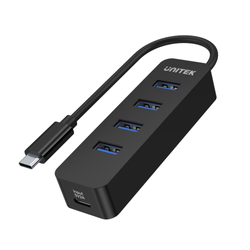Unitek Hub USB-C, 4 porty USB 3.1, aktywny, 10 W (H1117B)