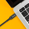 Crong Armor Link - Kabel 60W PD 3A USB-C do USB-C 25cm (czarny) (CRG-AL025USCC-BLK)
