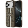 Guess 4G Printed Stripes MagSafe - Etui iPhone 17 Pro Max (brązowy) (GUHMP17XP4RPSW)