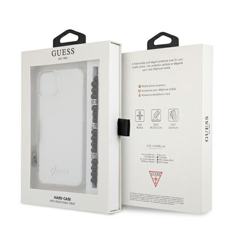 Guess Black Pearl Strap - Etui iPhone 13 Mini (przezroczysty) (GUHCP13SKPSBK)