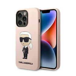 Karl Lagerfeld Silicone NFT Ikonik - Etui iPhone 14 Pro (różowy) (KLHCP14LSNIKBCP)