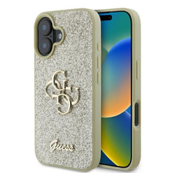 Guess Fixed Glitter Big 4G - Etui iPhone 16 Plus (złoty) (GUHCP16MHG4SGD)