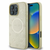 Guess Saffiano Peony Classic Logo MagSafe - Etui iPhone 16 Pro (złoty) (GUHMP16LPSAPSMED)