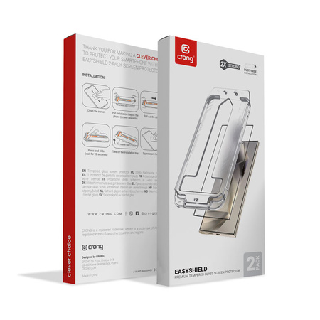 Crong EasyShield 2-Pack - Szkło hartowane Samsung Galaxy S24 Ultra (2 sztuki) (CRGES2PSGS24U)