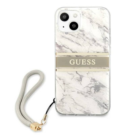 Guess Marble Strap - Etui iPhone 13 Mini (szary) (GUHCP13SKMABGR)