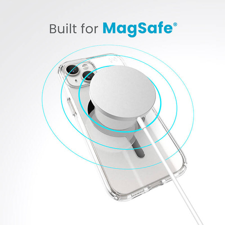 Speck Presidio Perfect-Clear MagSafe - Etui iPhone 16e / iPhone 15 / iPhone 14 / iPhone 13 (Clear / Chrome Finish / Serene Silver) (150553-3240)