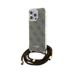 Guess Crossbody Cord 4G Print - Etui iPhone 15 Pro (brązowy) (GUHCP15LHC4SEW)