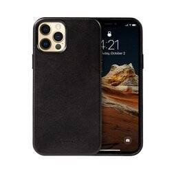 Crong Essential Cover Magnetic - Etui ze skóry iPhone 12 Pro Max MagSafe (czarny) (CRG-ESSM-IP1267-BLK)