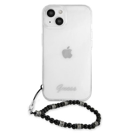 Guess Black Pearl Strap - Etui iPhone 15 / 14 / 13 (przezroczysty) (GUHCP13MKPSBK)