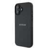 Guess Grained Ring MagSafe - Etui iPhone 16 Plus (czarny) (GUHMP16MPGHSMMK)
