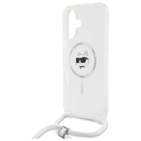 Karl Lagerfeld IML Choupette Head & Cord MagSafe - Etui iPhone 16 (przezroczysty) (KLHMP16SHCCHNT)