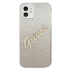 Guess Glitter Gradient Script - Etui iPhone 12 mini (złoty) (GUHCP12SPCUGLSGO)
