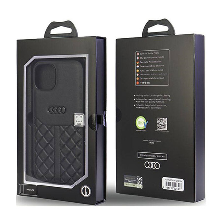 Audi Genuine Leather - Etui iPhone 14 (Czarny) (AU-TPUPCIP14-Q8/D1-BK)