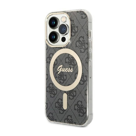 Guess 4G MagSafe - Etui iPhone 14 Pro (Czarny) (GUHMP14LH4STK)